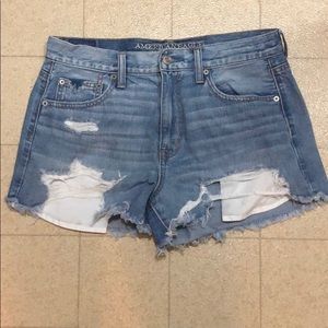 American Eagle Hi Rise Destroyed Festival Shorts